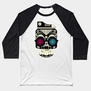 Hipster Sugar Skull Baseball T-Shirt